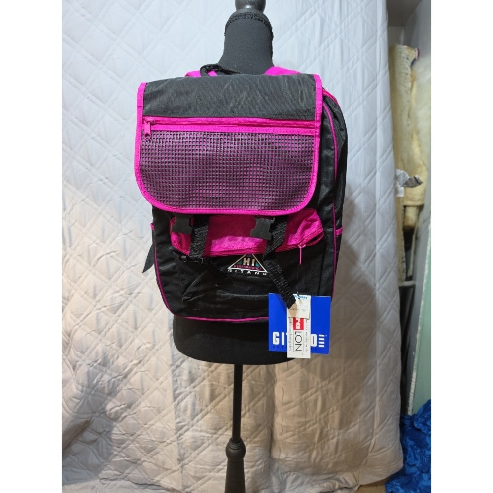 Vintage Gitano Hi Performance Backpack Pink Black 90s Retro Duralon NWT READ
